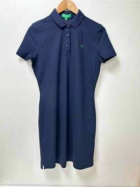 United Colors of Benetton Women’s Cotton Blend Navy Polo Dress Short Sleeve S/P
